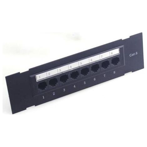 Panneau de brassage CAT6 à 8 ports, compatible avec les câbles CAT6 non blindés à l'arrière, câblage codé T568A/B pour câbles RJ45 / Montage mural Cat6 à 8 ports (1/3)