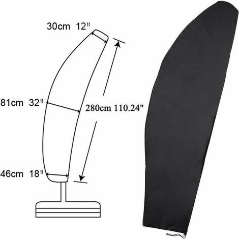 Housse de Protection pour Parasol Déporté Couverture pour Parasol de Jardin en 420D Oxford Couverture Parapluie housse de parasol Imperméable Anti-Poussière/UV/Intempéries 504070cm Grande (1/4)