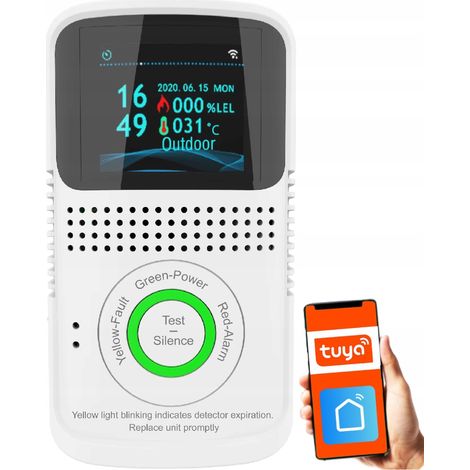 Intelligenter LGP-Gasdetektor mit WLAN, Tuya-zertifiziert, Kostor-Alarm