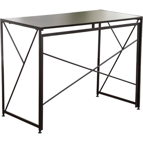 Scrivania pieghevole nera in MDF e metallo 99 x 50 x 75 cm (1/5)