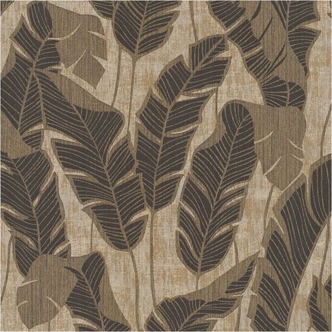 Nature wallpaper wall Profhome 395024 non-woven wallpaper textured with floral ornaments and metallic highlights beige black 5.33 m2 (1/5)
