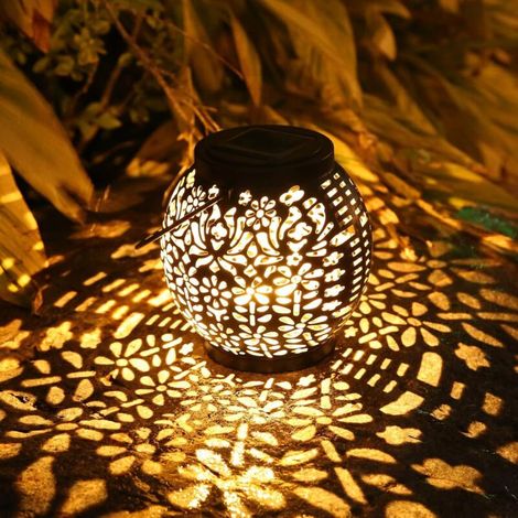 Lanterna solare da giardino, luce solare da appendere all'esterno IP65 impermeabile ricaricabile lanterna solare effetto proiezione stelle decorativo per giardino festa festa cortile tavolo corridoio