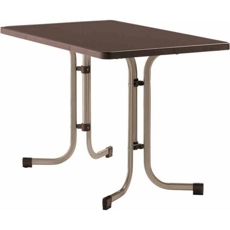 Boulevard-Klapptisch, 115x70x72 cm, champagner Stahrohrgestell, Mecalit-Pro-Platte (1/2)