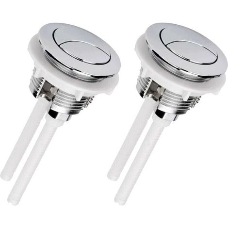 Bouton poussoir chasse d'eau de 38MM,universel double bouton de chasse d'eau à tête ronde pompe haute pression (argent 2) (1/5)