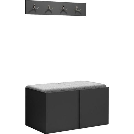 Conjunto para recibidor Pinis VI, Grafito, 0x0x0cm, Aglomerado laminado, Tapiz, Montada en la pared, Colocada (1/5)