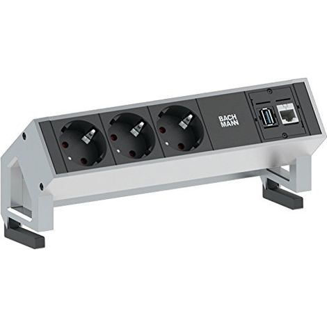 BACH DESK2 3 X SCHUKO 1 X CAT 6 MEHRFACH - 1 X USB-OUTLET AVEC PRISE