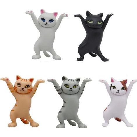 Ensemble porte-stylo en forme de chat, support pour poupée chat, support pour casque audio en forme de chat, cadeau pour les amoureux des chats, décoration intérieure. (1/5)