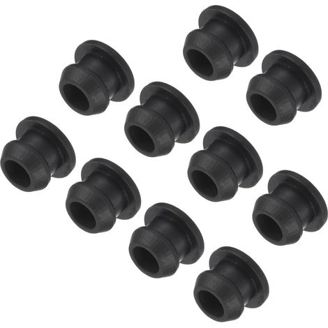 Bouchon de Trou Silicone à Verrouillage à Pression 10 Pcs 8mm de Diamètre Cache Trou Rond de Panneau Caoutchouc pour Cloisons Caoutchouc Cuisine, Bouchons d'Étanchéité, Noir (1/5)