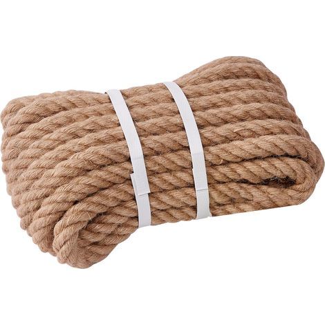 Juteseil 40 mm, 5 m, 4-strängig, Natur, für Bastelarbeiten, Gartenarbeit, Heimdekoration, Katzenkratzbaum (1/5)