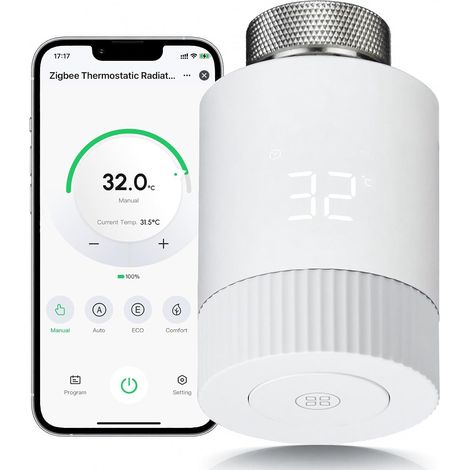 1 Robinet Thermostatique Zigbee,Programmable,Détection Fenêtre,Vocal,Alexa Google Home (1/5)