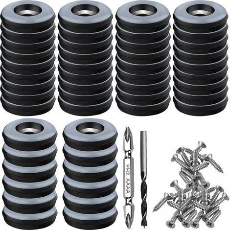 Lot de 48 Patins Teflon Diametre 25mm Vis Inox Forets Meubles Chaises Sols (1/5)