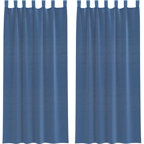 Maison Exclusive - Voile Vorhänge mit Schlaufen 2 Stk. Königsblau