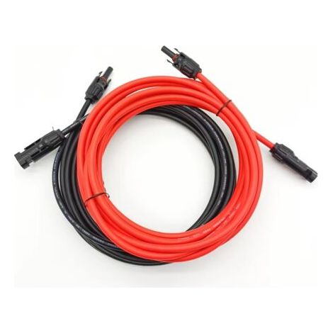 royaluxe -Rallonge solaire PV Rallonge de panneau solaire avec connecteur MC4 rouge + paire noire, 14AWG 2M (1/5)