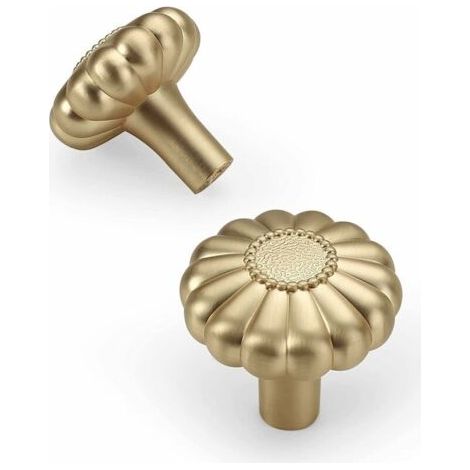 Lot de 6 boutons de meubles vintage en or, poignées de tiroir, boutons d'armoire pour décoration, poignées de porte en forme de fleur avec vis