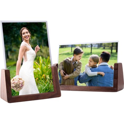 6-Zoll-Fotorahmen, 2er-Set, Holz- und Acrylglasrahmen für Tischfoto-Heimdekoration