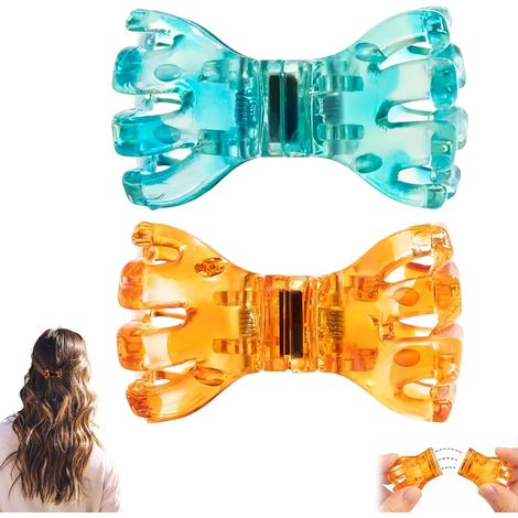 2 pièces barrettes magnétiques, tenue forte, clips de coiffure magnétiques antidérapants, connexion sans couture, pour tous types de cheveux, design soigné, sans tiraillement (1/5)