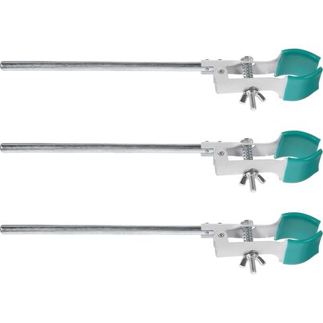 Pinces Universelles Forme Doigt en Acier Carbone et Pvc Force de Serrage Lot de 3 pour Flasques et Béchers pour Expériences en Laboratoire et Hôpitaux (1/5)