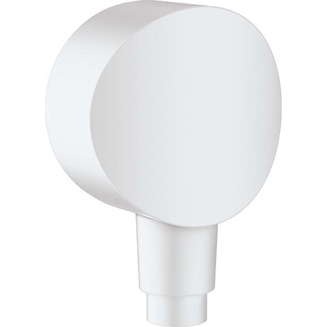 Hansgrohe Fixfit - Codo de ducha S con válvula de retención, blanco mate 26453700 (1/2)