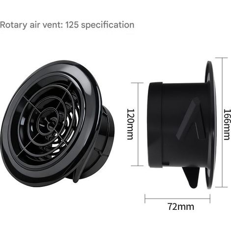 Grille d'aération ronde de 125 mm (5 pouces) avec moustiquaire intégrée, adaptée aux salles de bains, cuisines, bureaux et maisons. (1/5)