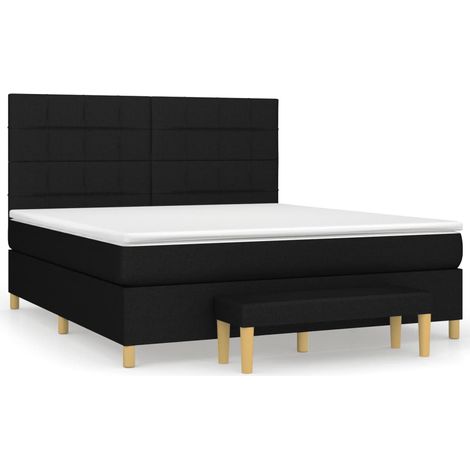 Maison Exclusive - Boxspringbett mit Matratze Schwarz 180x200 cm