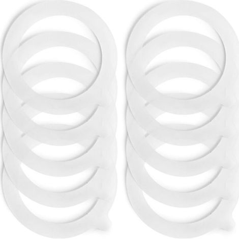 Bocaux en verre avec joints en caoutchouc (lot de 10) - 70 x 95 mm (blanc) (1/5)