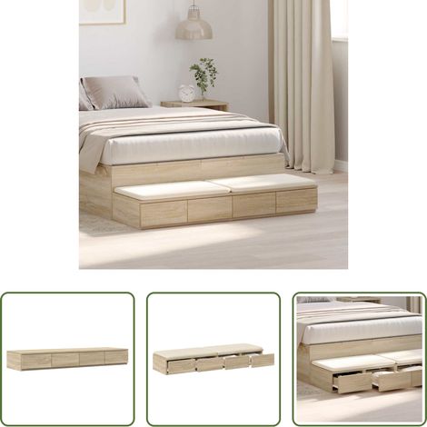 Holzschubladen -  Bettschubladen Sonoma-Eiche 120 x 36,5 x 16,5 cm Holzwerkstoff (1/5)