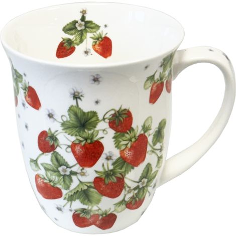 Tasse en Porcelaine Fine Bouquet de fraises (1/2)