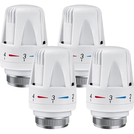 Thermostatic Radiator Tap, 4 Pieces Thermostatic Head, M 30 x 1.5 Radiator Valve Replacement Head, Thermostatic Radiator Valve, Thermostatic Radiator Head (1/5)