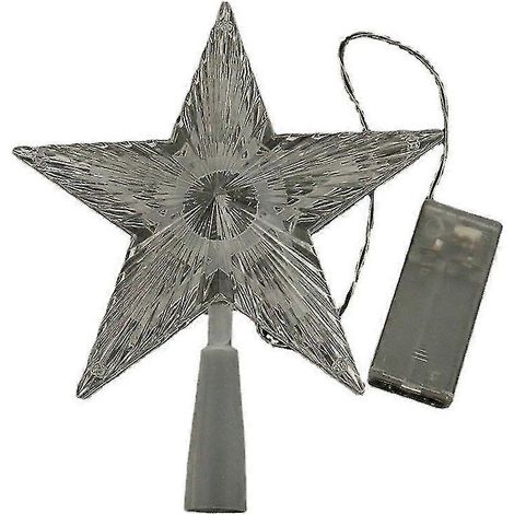 Adorno para la cima del árbol con pentagrama, adorno navideño enchufable para interiores y oficinas. (1/5)