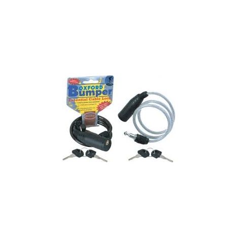 Câble antivol Oxford Bumper 0,6 m x 6 mm argenté pour casques et vêtements
