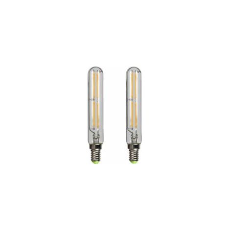 Lot de 2 ampoules LED 4 W T20 à filament E14 Edison à petite base Blanc chaud 2700 K [Classe énergétique A++]