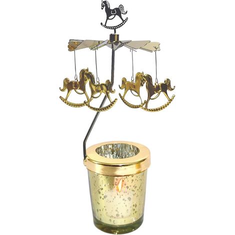 Bougeoir Rotatif Photophore, Carrousel Bougie Spinner,Chandelier Rotatif, bougeoir en Acier Inoxydable pour Restaurant, Mariage, noël, Saint-Valentin (1/5)