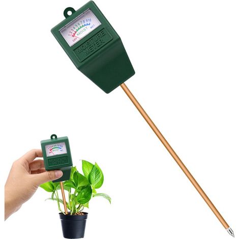 Bodenhygrometer – Bodenfeuchtigkeitssensor mit Skala 1–10, rot-grün-blaue Anzeige – für Garten, Gemüsebeet, Rasen, Innen- und Außenbereich – batterielos – 1 Stück (1/5)