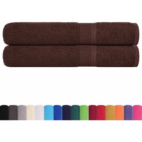 vidaXL Toallas FROGN 2 uds marrón 100x200 cm 360 g/m² (1/2)