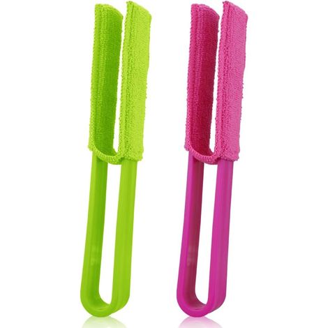 Nettoyer aveugle vénitien - 2 blinds de fenêtre Pack Cleaner Duster avec 2 manches supplémentaires (rouge et vert) (1/5)