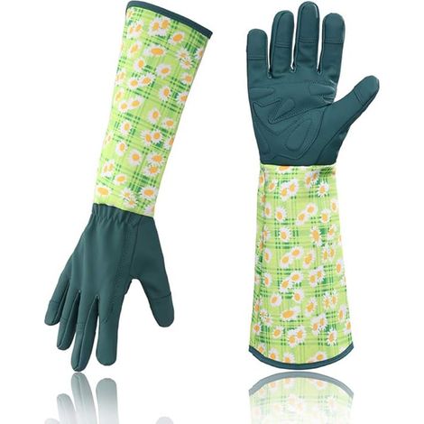 Filiyano-Gants de jardinage en cuir avec protection contre les épines pour rosiers, gants longs professionnels pour la taille des rosiers, gants de (1/5)