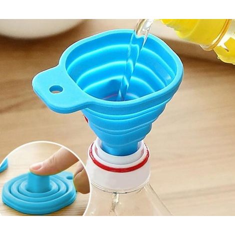 Entonnoir télescopique pliable pour la maison, outil de cuisine pour doser l'huile, le vin et autres liquides colorés résistants aux hautes températures (1/2)