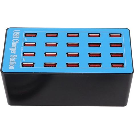 Diese 20-Port-USB-Schnellladestation mit 100 W Leistung kann mehrere Geräte gleichzeitig aufladen. (1/2)