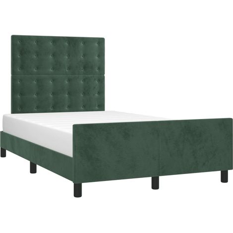 Estructura cama sin colchón terciopelo verde oscuro 120x200 cm vidaXL (1/4)