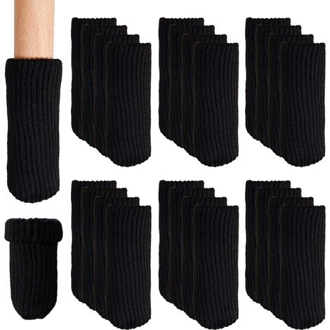 Protections élastiques et tricotées pour pieds de chaise, adaptées aux sols en bois, lot de 24 chaussettes antidérapantes, anti-rayures et insonorisantes pour meubles, compatibles avec la plupart des 