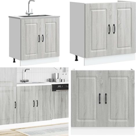 vidaXL Meuble bas pour évier Kalmar chêne sonoma bois ingénierie (1/5)