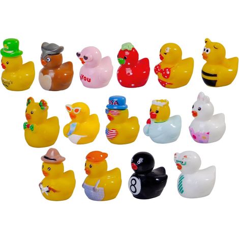 Enten aus Kunstharz gelbe Enten Figuren für Herbst Tag Nacht