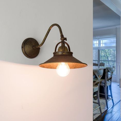 Premium Wandleuchte aus Messing in Bronze Antik