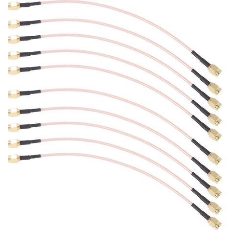 Lot de 10 connecteurs RG316 SMA mâle vers SMA mâlecâble coaxial RF de 20 cm (8 pouces). (1/5)