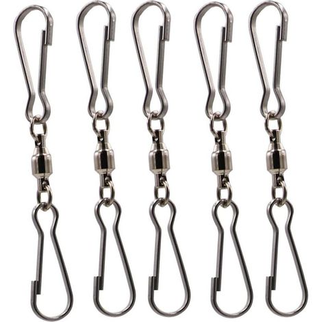 Set mit 5 Zubehörteilen für Windkraftanlagen: Leichtgängige Drehung, Doppelklemme, Wirbel, Aufhängungen, Spiralen, Windsäcke