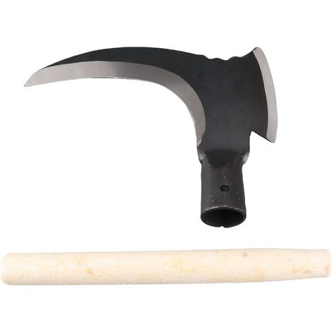 Faux double multifonctionnelle en acier à haute teneur en manganèse pour la coupe des arbres et des arbres. Double faucille pour outils de jardinage. Tête de coupe simple. (1/5)