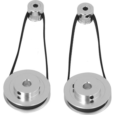 Poulie synchronique aluminium 20/60 dents avec courroie GT2 280mm pour imprimante 3D, alésages 5 et 8mm. (1/5)
