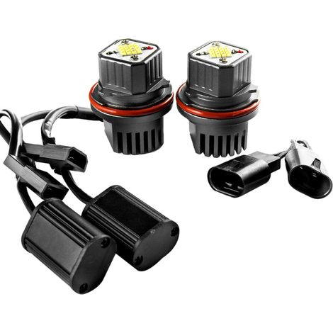 Adatto per due lampadine a LED bianche "angel eye" per fari, 80W, 6000K, compatibile con i modelli BMW Serie 1, Serie 5, Serie 7, X3, X5, E39, E53, E60, E66 ed E87.