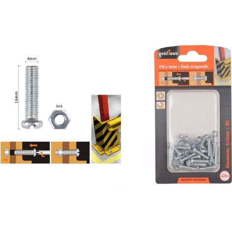 Trade Shop - SET 24 PZ VIEW CROCE TONDA 4X16 MM MIT EXAGONAL DAID M4 90960 - (1/2)