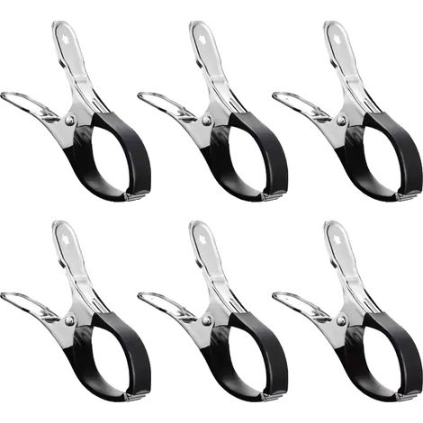 Clip di fissaggio per copertura piscina, in acciaio inox, presa sicura, 6 pezzi, nere (1/2)
